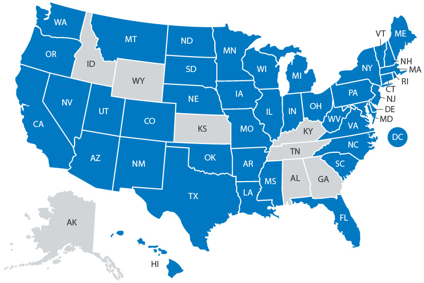 nlr-geo-market-report-map-regulatory Map of U.S. showing states with existing regulatory policies for geothermal power.